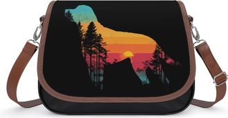 Generic Labrador Retriever Dog Sunset Womens Crossbody Bag Fashion Shoulder Handbags Message Tote Bag with Adjustable Strap