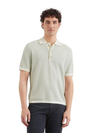 Marc O'Polo Poloshirt MARC OPOLO, Herren, Gr. XXL, weiss (wei&szlig; cotton), Strick, Obermaterial: 76% Baumwolle, 24% Polyamid, regular fit, B&uuml;ndchen, Shirts Poloshirt