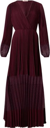 Twin-Set Burgundy Midi Dress With Deep V-Neckline