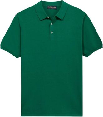 Brooks Brothers Gemerceriseerd katoenen gebreide polo - Heren - Polos - Groen - 3XL - Katoen - Tops