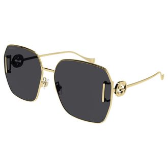 Gucci Sunglasses, female, Yellow, Size: 64 MM Geometric Sunglasses