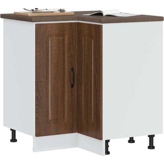 vidaXL Mobile Base ad Angolo Cucina Kalmar Rovere Marrone Truciolato - Vidaxl