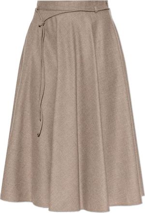 Max Mara Cashmere Rok Califfo - Dames - Midirokken - Grijs - S - Kasjmier - Rokken