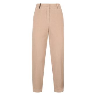 PESERICO Moderne Cropped Broek - Dames - Vrijetijds broeken - Beige - XL - Katoen - Broeken