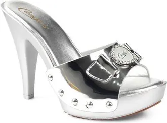Candie's Lorenna Platform Sandal in Silver Leather at Nordstrom, Size 10