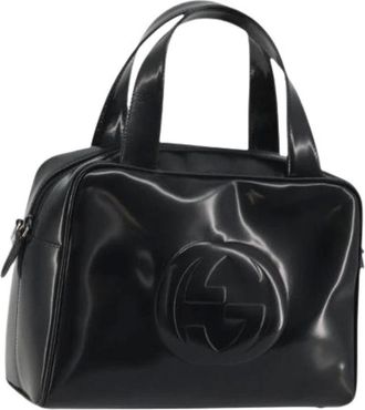 Gucci Pre-owned Handbags, female, Black, Size: ONE SIZE Pre-owned Vintage Patent Leather Hand Bag