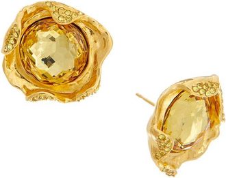 Oscar De La Renta Crystal Nest Stud Earrings