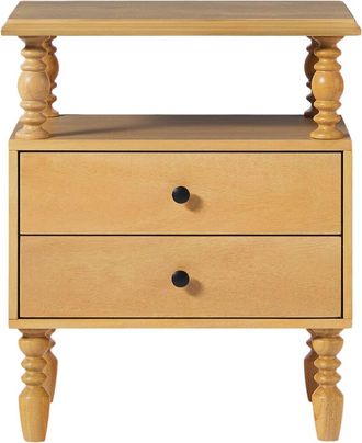 Walker Edison Vivienne Walker Edison Ez Assembly Premium Solid Wood Spindle 2-Drawer Nightstand