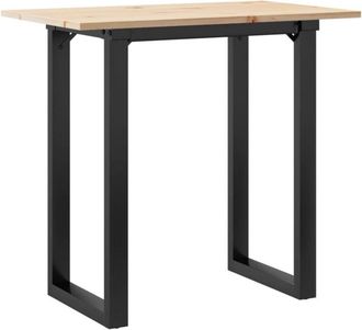 vidaXL Vidaxl - Dining Table O-Frame 80x50x75.5 cm Solid Wood Pine and Steel