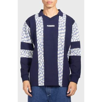 Pleasures Sounds Cotton Rugby Polo in Navy at Nordstrom Rack, Size X-Large