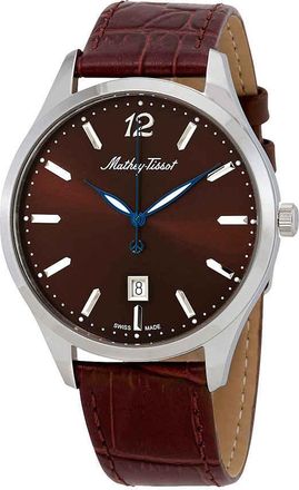 Mathey-Tissot Urban Brown Dial Brown Leather Mens Watch H411AM