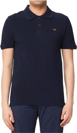 Paul & Shark Polo van piqu&eacute; met heritage logo - Heren - Polos - Blauw - 2XL - Katoen - Tops