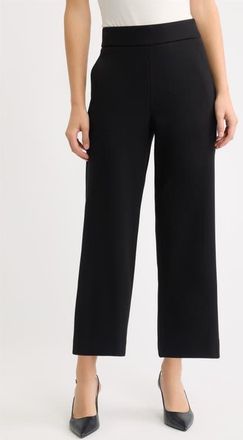 Anne Klein Wide Leg Cropped Pants in Anne Black at Nordstrom, Size Xx-Small
