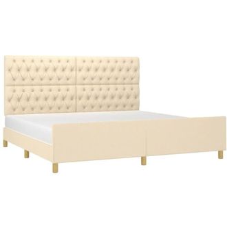 vidaXL Vidaxl - Estructura De Cama Con Cabecero De Tela Color Crema 200x200 Cm