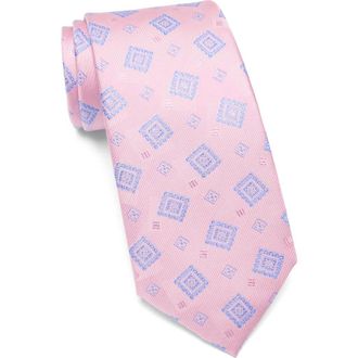Duchamp Medallion Jacquard Silk Tie in Pink at Nordstrom Rack