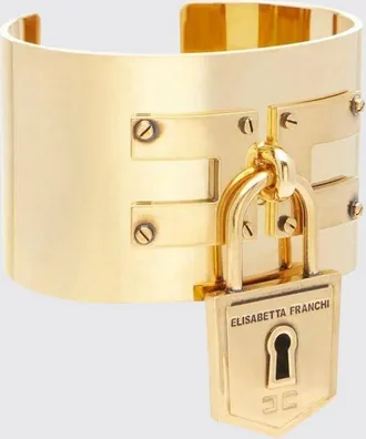Elisabetta Franchi Bracciale a catena in ottone con finitura oro