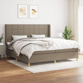 vidaXL Vidaxl - Cama Box Spring Con Colch&oacute;n Tela Gris Taupe 200x200 Cm