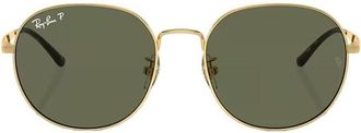 Ray-Ban Polarized Green Round Unisex Sunglasses RB3727D 001/9A 57