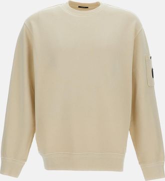 C.P. Company Cotton Diagonal Fleece Crewneck Lens Sweatshirt