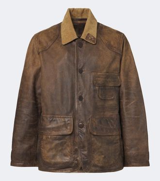 Ralph Lauren Giacca in pelle con velluto a coste
