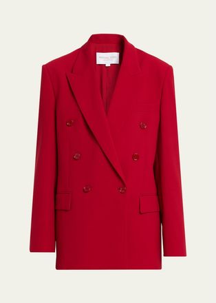 Michael Kors Double Breasted Virgin Wool Blend Blazer