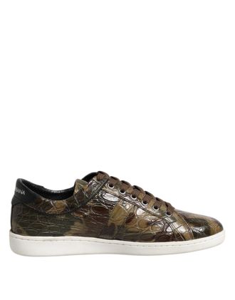 Dolce & Gabbana Brown Exotic Leather Low Top Sneakers Mens Shoes