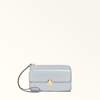 Furla Sfera Card Case M Artemisia Blue Calf Leather Woman