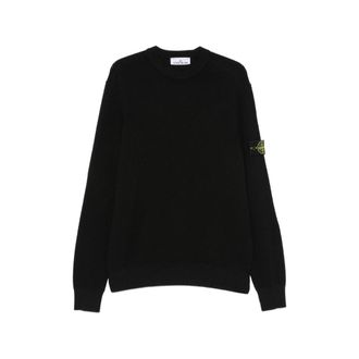 Stone Island Logo-patch Ribbed-trim Sweater