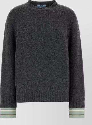 Prada cashmere wool ribbed crewneck jumper