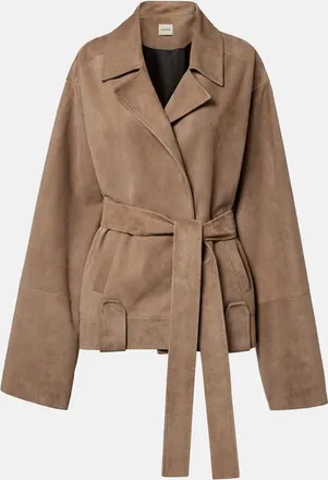 Khaite Alder belted suede jacket