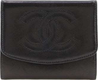 Chanel Black Leather Coin Purse/Coin Case (Pre-Owned)