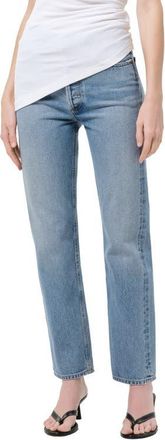 A Gold E 90s Pinch Waist High Waist Straight Leg Jeans in Stage at Nordstrom, Size 32