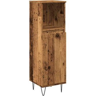 vidaXL Armario De Ba&ntilde;o Madera De Ingenier&iacute;a Envejecida 30x30x100 Cm Vidaxl