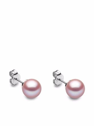 Yoko London 18kt white gold Classic 8mm Freshwater pearl stud earrings - women - 18kt White Gold/Freshwater Pearl - One Size - Silver