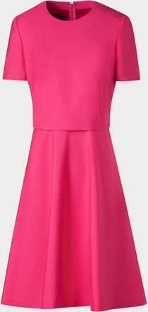 Akris Layered Short-Sleeve Silk Dress
