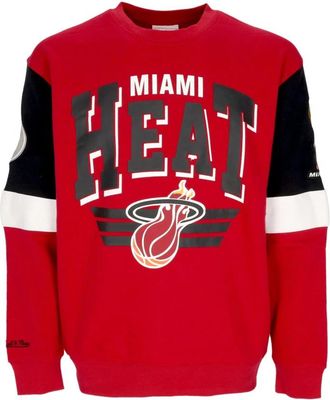 Mitchell & Ness Miami Heat NBA Crewneck Sweatshirt - Heren - Sweatshirts - Rood - L - Katoen - Hoodies & sweatvesten