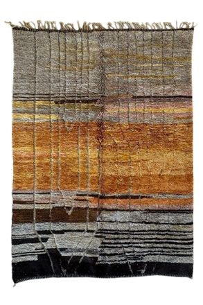AFK Living Alfombra moderna bereber marroqu&iacute; de lana naranja 215 x 322 cm
