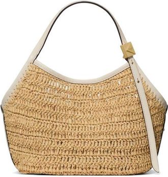 Kate Spade New York deco straw small tulip tote bag in Natural at Nordstrom