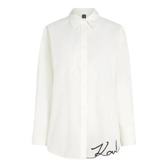 Karl Lagerfeld Shirts, female, White, Size: XS Oversized Beachshirt