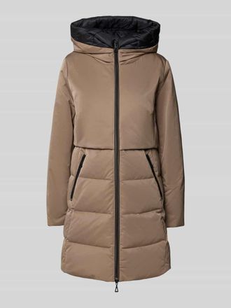 AMBER & JUNE Mantel mit Kapuze in Mittelbraun, Größe 34