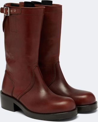 Dries Van Noten Botas biker de piel