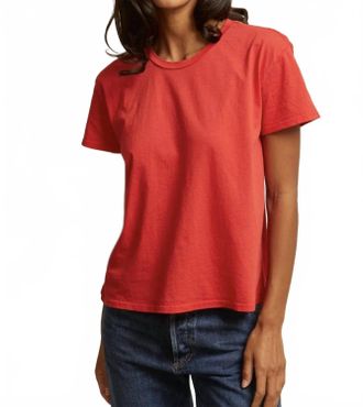 perfectwhitetee Harley Boxy Crew Tee In Poppy Red