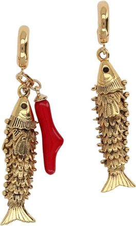 Isabel Marant Intricately Detailed Gold-Tone Fish Charm Earrings