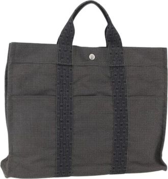 Herm&egrave;s Pre-owned Tote Bags, female, Gray, Size: ONE SIZE Pre-owned Canvas Tote Bag