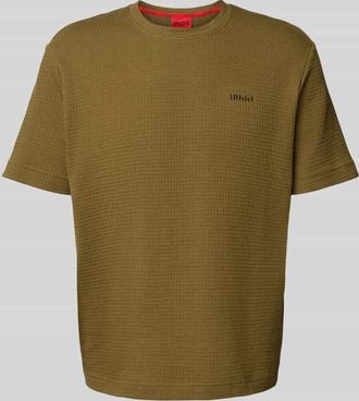HUGO BOSS T-Shirt mit Label-Stitching Modell Austin in Khaki, Gr&ouml;&szlig;e XXL