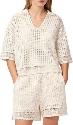 AllSaints Elma Open Stitch Top in Mallow White at Nordstrom, Size X-Small