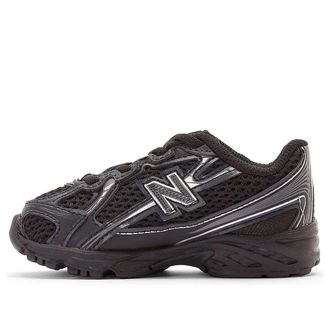 New Balance (TD) New Balance 740 Bungee Lace Black Silver Metallic IZ740BM