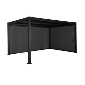 Sweeek P&eacute;rgola bioclim&aacute;tica aluminio y acero 3x4m con toldo de 3m + toldo de