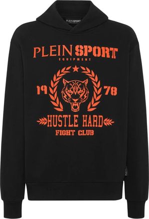 Plein Sport Heren, Sweatshirts & Hoodies, Zwart, Maat: XL Katoen