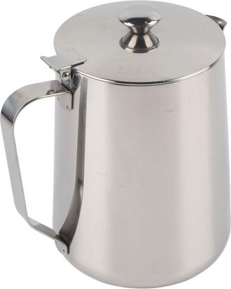 OEM Jarra Espumadora De Acero Inoxidable Con Tapa, Para Latte, Boquilla Antigoteo Para Uso Dom&eacute;stico, Vaso Espumador De Leche (2000 Ml)